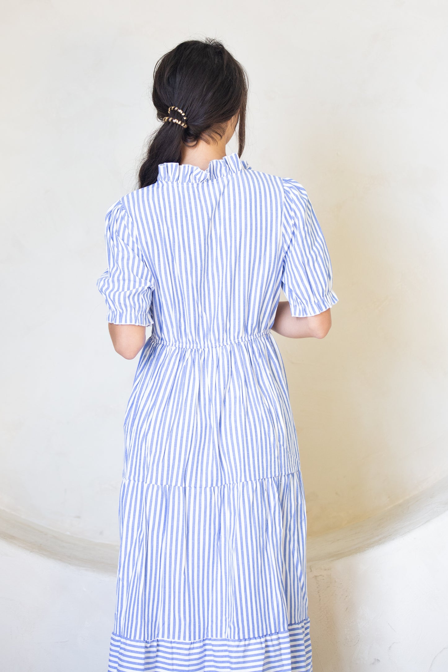 Striped Tassel Medium Cut Dress