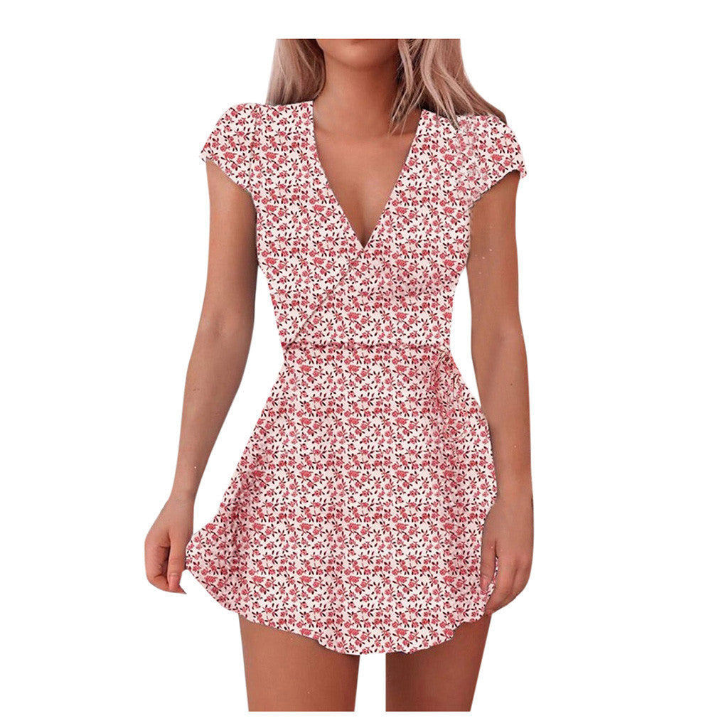 Floral Wrap Summer Dress
