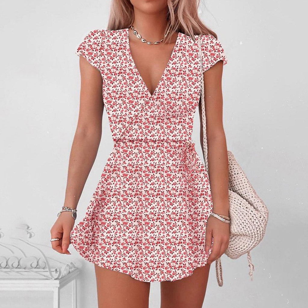 Floral Wrap Summer Dress