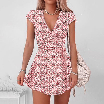 Floral Wrap Summer Dress
