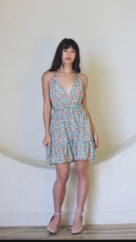 Backless Lace Up Summer Dress